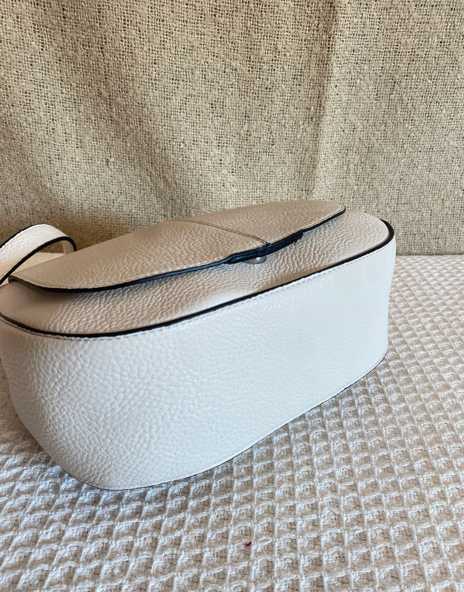 Bolso hobo con bandolera blanco roto doble compartimento  – photo 4